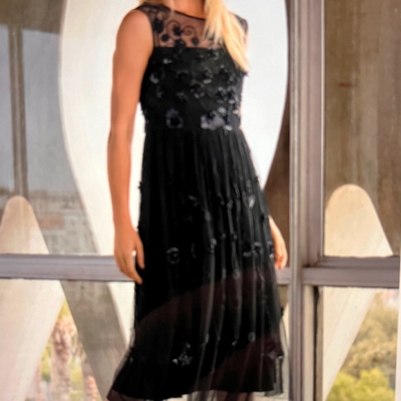 JOHNNY WAS BLACK FLOWER BEADED DRESS-BRAND NEW! - Picture 2 of 11